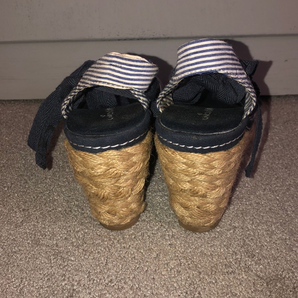 Unionbay Navy/Wht Striped/Gingham Tie Wrap Wedges - Picture 4 of 8